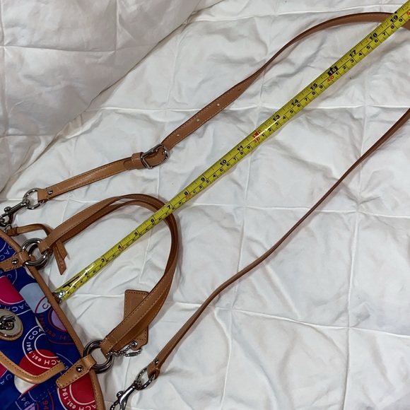 RARE like new Coach Polka Dot Leah F14730 Mini Bag Multicolor Tan Leather - Picture 16 of 16